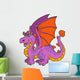 Purple Cartoon Dragon Wall Decal