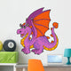 Purple Cartoon Dragon Wall Decal