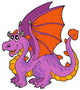 Purple Cartoon Dragon Wall Decal