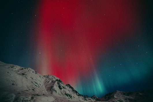 Red Aurora Over Talkeetna Mountains At Hatcher Pass In Southcentral Wall Mural