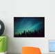 Northern Lights Over Black Spruce Forest During Winter Wall Mural
