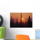 January Sun Across Foggy Forest Wall Mural