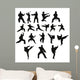 Silhouettes Positions Karatekavector Wall Mural