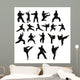 Silhouettes Positions Karatekavector Wall Mural