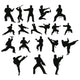 Silhouettes Positions Karatekavector Wall Mural