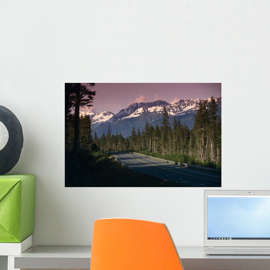 Motorhome On Seward Highway Chugach Mountains Summer Wall Mural