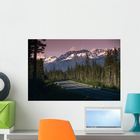 Motorhome On Seward Highway Chugach Mountains Summer Wall Mural