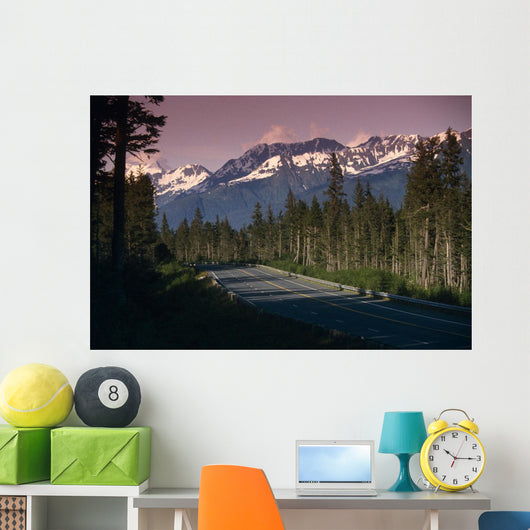 Motorhome On Seward Highway Chugach Mountains Summer Wall Mural