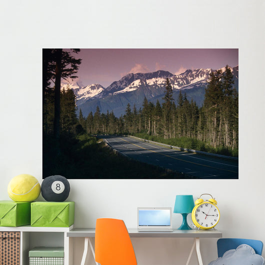 Motorhome On Seward Highway Chugach Mountains Summer Wall Mural