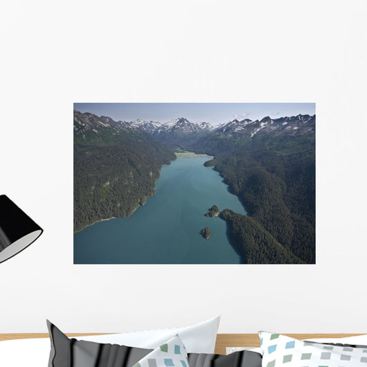 Aerial View Of Tutka Bay And Kenai Mountains Wall Mural