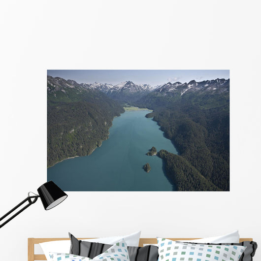 Aerial View Of Tutka Bay And Kenai Mountains Wall Mural