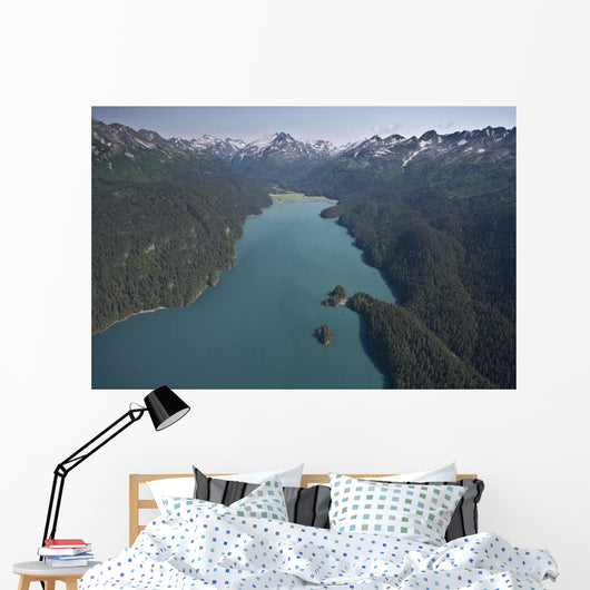 Aerial View Of Tutka Bay And Kenai Mountains Wall Mural