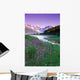 Fireweed In Bloom Along Pond W/Chugach Mtns Sc Ak Summer Wall Mural