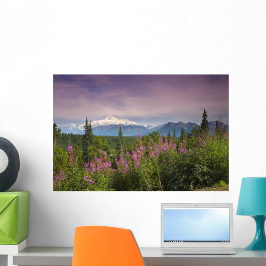 Southside MT McKinley with Fireweed Wall Decal