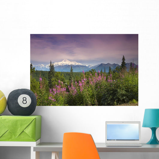 Southside MT McKinley with Fireweed Wall Decal