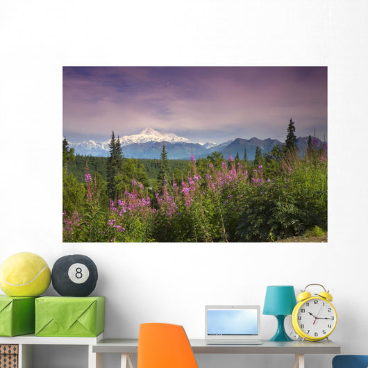 Southside MT McKinley with Fireweed Wall Decal