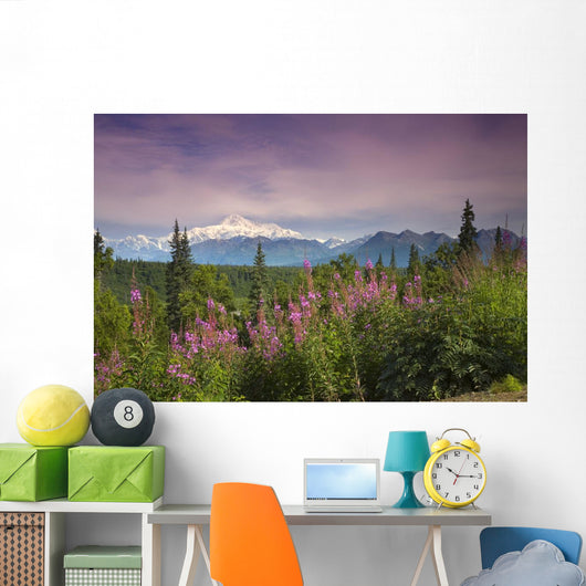 Southside MT McKinley with Fireweed Wall Decal