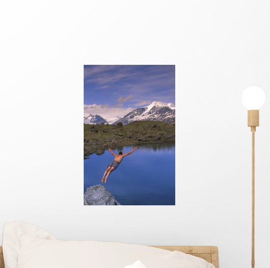 Man Dives into Lake Wall Decal