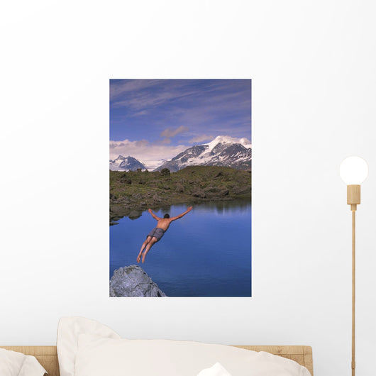 Man Dives into Lake Wall Decal