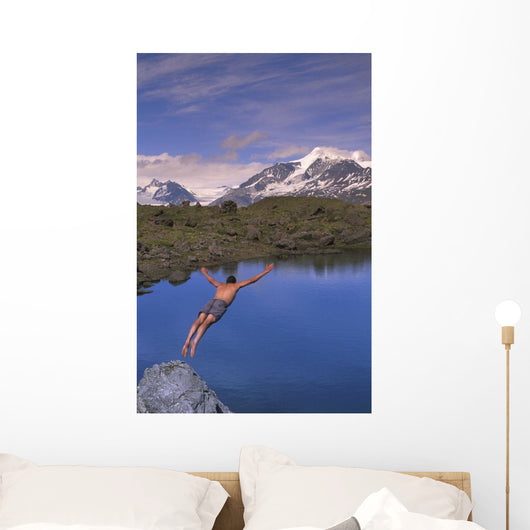 Man Dives into Lake Wall Decal