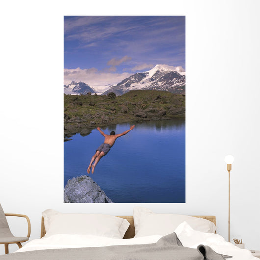 Man Dives into Lake Wall Decal