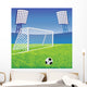 Soccer detailed goal  and net. Vector illustration. Wall Mural