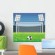 Soccer detailed goal and field. Vector illustration. Wall Mural