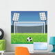 Soccer detailed goal and field. Vector illustration. Wall Mural