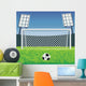 Soccer detailed goal and field. Vector illustration. Wall Mural