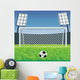 Soccer detailed goal and field. Vector illustration. Wall Mural