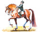 Dressage rider cartoon. Wall Decal
