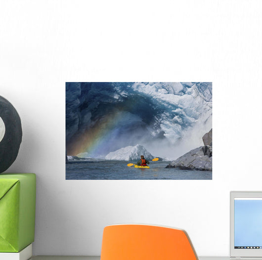 Kayaker Explores Melt Stream Wall Decal