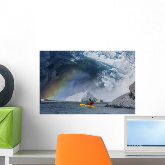 Kayaker Explores Melt Stream Wall Decal