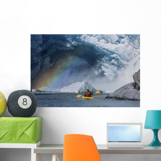 Kayaker Explores Melt Stream Wall Decal