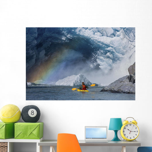 Kayaker Explores Melt Stream Wall Decal