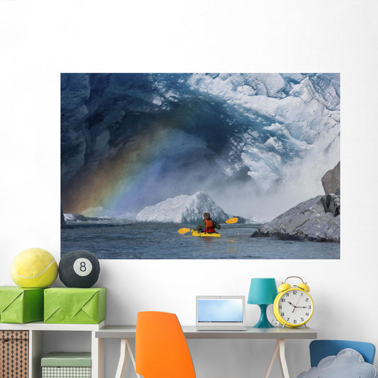 Kayaker Explores Melt Stream Wall Decal