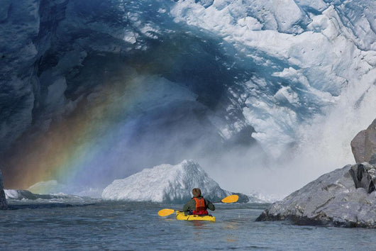 Kayaker Explores Melt Stream Wall Decal