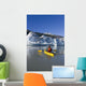 A Kayaker Paddles The Icy Waters Of Mendenhall Lake Wall Mural