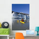 A Kayaker Paddles The Icy Waters Of Mendenhall Lake Wall Mural