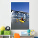 A Kayaker Paddles The Icy Waters Of Mendenhall Lake Wall Mural