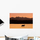Silhouette Of A Wolf Walking At Sunset Wall Mural