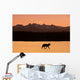 Silhouette Of A Wolf Walking At Sunset Wall Mural