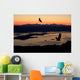 Silhouette Of Bald Eagles Wall Mural