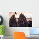 Bald Eagle Flying Past Taku Towers On The Juneau Ice Field At Sunset Wall Mural