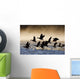 Canada Geese Take Flight On A Misty Winter Morning In Sub Zero Temps Wall Mural
