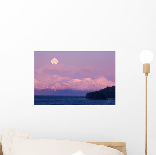 Full Moon Sets over Wall Decal 2