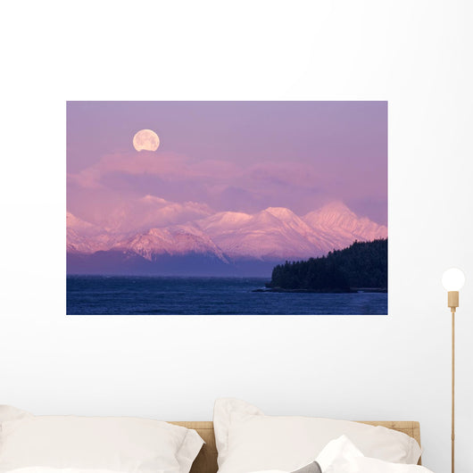 Full Moon Sets over Wall Decal 2