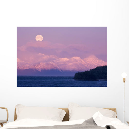 Full Moon Sets over Wall Decal 2