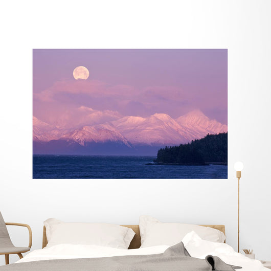 Full Moon Sets over Wall Decal 2