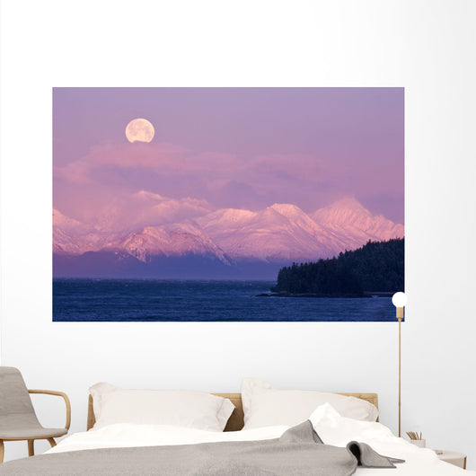 Full Moon Sets over Wall Decal 2